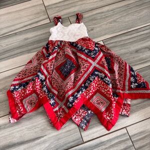 Blueberi Boulevard Red White & Blue Handkerchief Dress Toddler Girls 4 Patriotic